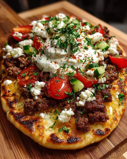 latbread with Lemon Hot Honey Feta Cream Recipe - Recipe Image