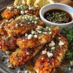 Crispy Hot Honey Lemon Feta Chicken Tenders with Herb Crust Recipe