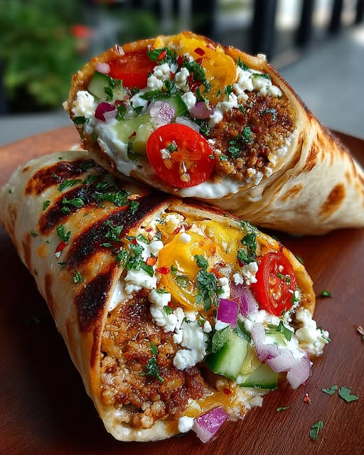 en Wrap with Garlic Hot Honey Feta Cream Recipe