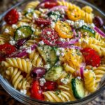 Greek Pasta Salad with Feta, Olives & Cucumber Recipe