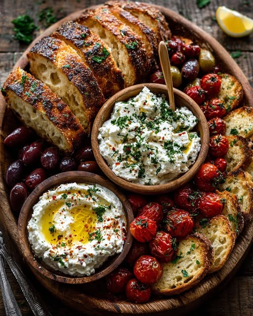 Rustic Mediterranean Bread & Whipped Feta Platter Recipe 4 Rustic Mediterranean Bread & Whipped Feta Platter Recipe - Recipe Image