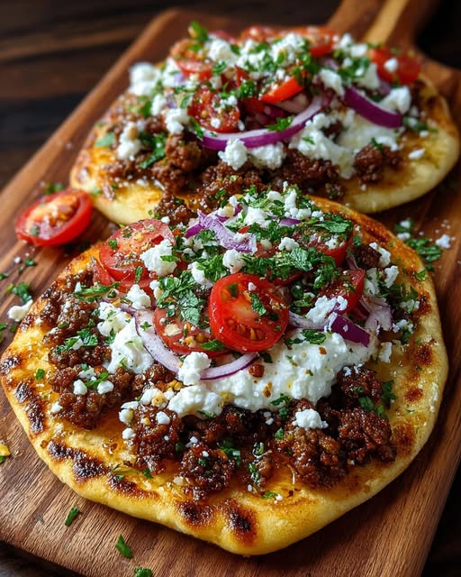 atbread with Garlic Hot Honey Feta Cream Recipe - Recipe Image