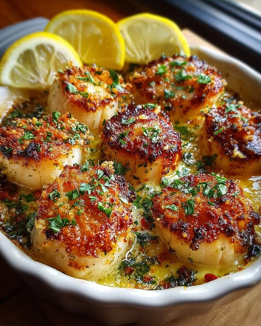 Garlic Butter Baked Scallops Recipe