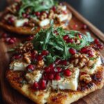 Crispy Flatbread with Brie, Pomegranate & Roasted Walnuts Recipe