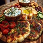 Rustic Mediterranean Flatbread & Cheese Platter Recipe