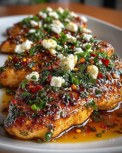 Irresistible Chili Honey Chicken with Feta & Herbs Recipe