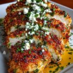Crispy Hot Honey Lemon Feta Chicken Breasts with Herb Crust Recipe