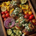 Sheet-Pan Lemon Chicken with Roasted Vegetables & Feta Recipe
