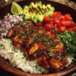 Honey Lime Chicken & Avocado Rice Stack Recipe