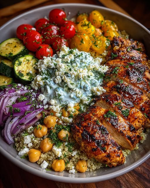 wl with Herb Feta & Tzatziki & Chickpeas Recipe - Recipe Image