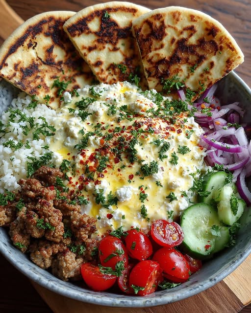 ta Bowl with Creamy Hot Honey Feta Sauce Recipe