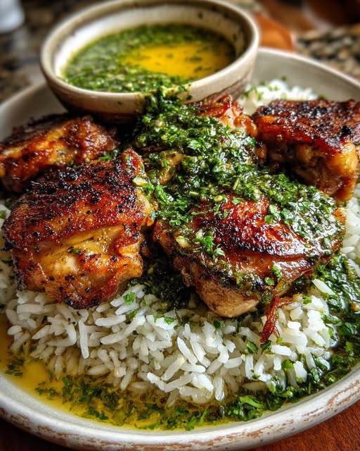 Peruvian Chicken and Rice with Green Sauce Recipe