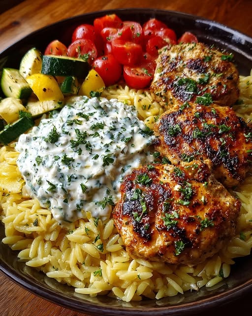In a large bowl, combine cooked orzo and roasted vegetables Recipe - Recipe Image