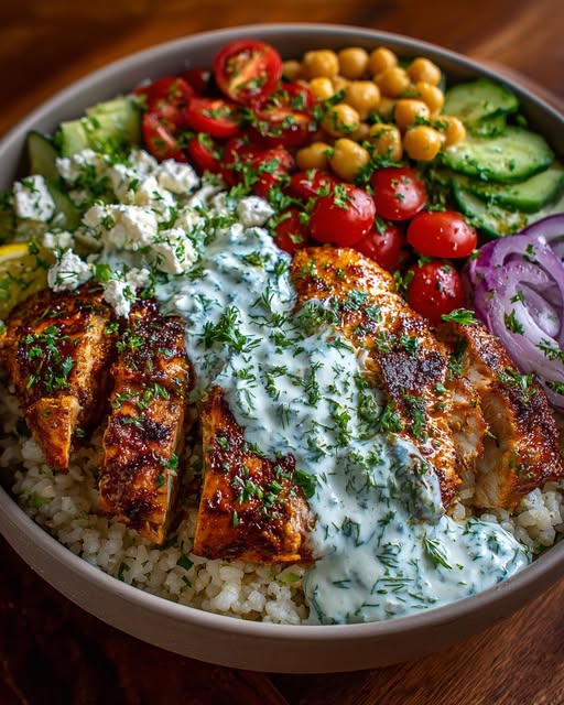 ken Power Bowl with Herb Feta & Tzatziki Recipe - Recipe Image