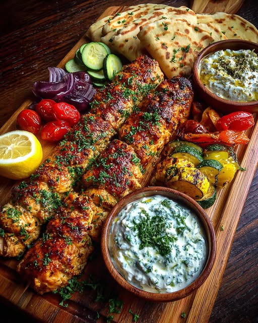 Board with Feta Dip & Roasted Vegetables Recipe - Recipe Image