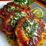 Plate crispy chicken cutlets and drizzle with hot honey lime feta sauce Recipe