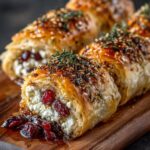 Golden Baked Feta Rolls with Sweet Cranberry Honey Recipe