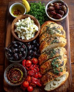 Rustic Mediterranean Bread & Olive Platter Recipe