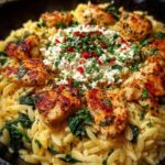 Lemon Garlic Chicken Orzo with Garlic Whipped Feta Recipe