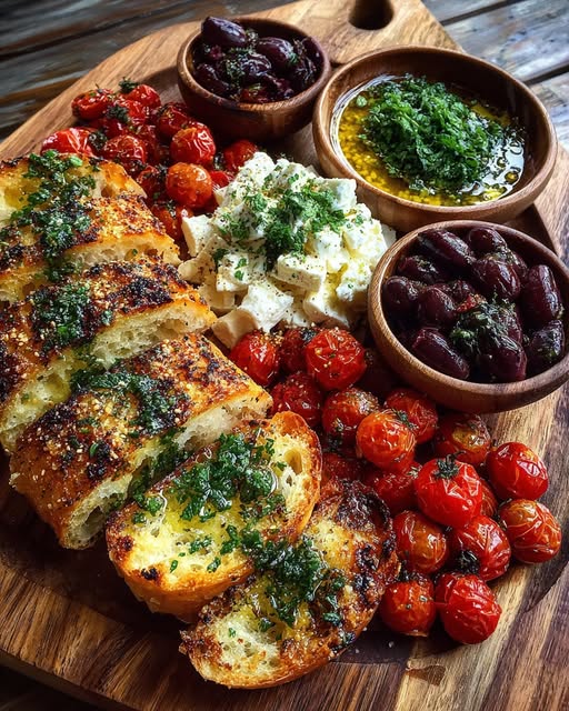 Bread and Feta Board with Honey Drizzle Recipe - Recipe Image