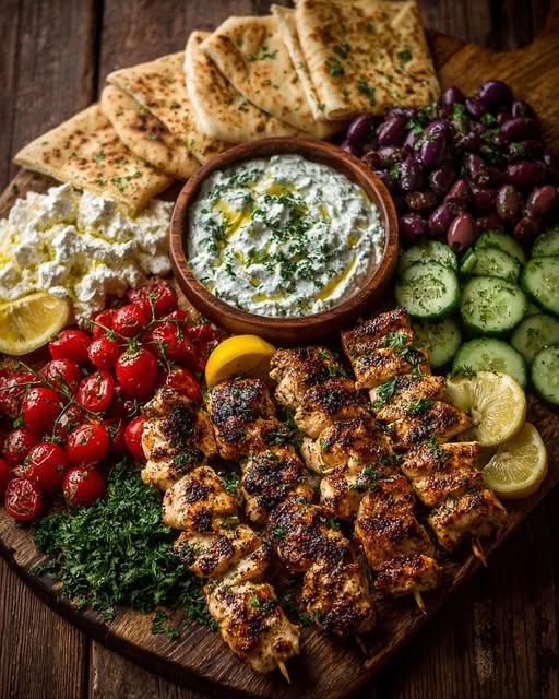 Grazing Board with Feta Dip & Olive Mix Recipe - Recipe Image