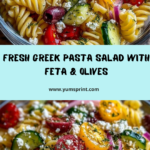 Greek Pasta Salad with Feta, Olives & Cucumber Recipe