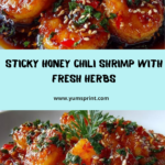 Honey Chili Shrimp with a Sticky Glaze & Fresh Herbs Recipe