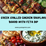 uvlaki Grazing Board with Lemon Feta Dip Recipe