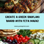 Greek Chicken Souvlaki Grazing Board with Feta Dip Recipe