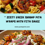 Greek Lemon Shrimp Pita Wraps with Dill Garlic Feta Sauce Recipe