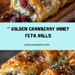 Golden Baked Feta Rolls with Sweet Cranberry Honey Recipe