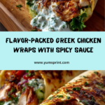 Greek Chicken Wraps with Spicy Garlic Yogurt Sauce Recipe