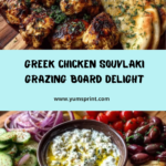 Greek Chicken Souvlaki Grazing Board with Feta Dip Recipe