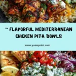 Mediterranean Chicken Pita Bowl with Herb Feta Sauce Recipe