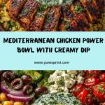 Mediterranean Chicken Power Bowl with Yogurt Feta Dip Recipe