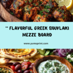 Greek Grilled Chicken Souvlaki Mezze Board with Fresh Herbs Recipe