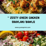 Greek Chicken Souvlaki Bowls with Garlic Sauce Recipe