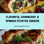 Cranberry & Spinach Stuffed Chicken Breasts with Feta Recipe