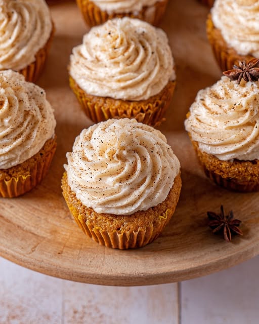 Pumpkin Muffins with Spiced Cream Cheese Frosting Recipe 6 Pumpkin Muffins with Spiced Cream Cheese Frosting Recipe - Recipe Image
