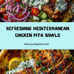 Mediterranean Chicken Pita Bowl with Lemon Feta Sauce Recipe