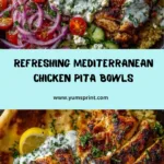 Mediterranean Chicken Pita Bowl with Lemon Feta Sauce Recipe