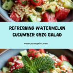 Watermelon Cucumber Orzo with Mint & Feta Recipe