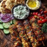 Greek Grilled Chicken Souvlaki Mezze Board Recipe