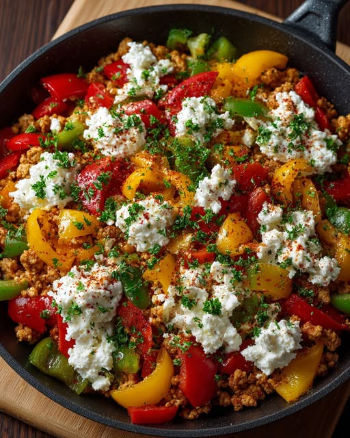Cottage Cheese Turkey Pepper Skillet Recipe