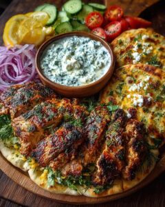 Home 3 Greek Chicken Gyros with Lemon-Herb Marinade and Tzatziki Recipe