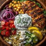 Mediterranean Chicken Power Bowl with Whipped Feta Sauce Recipe