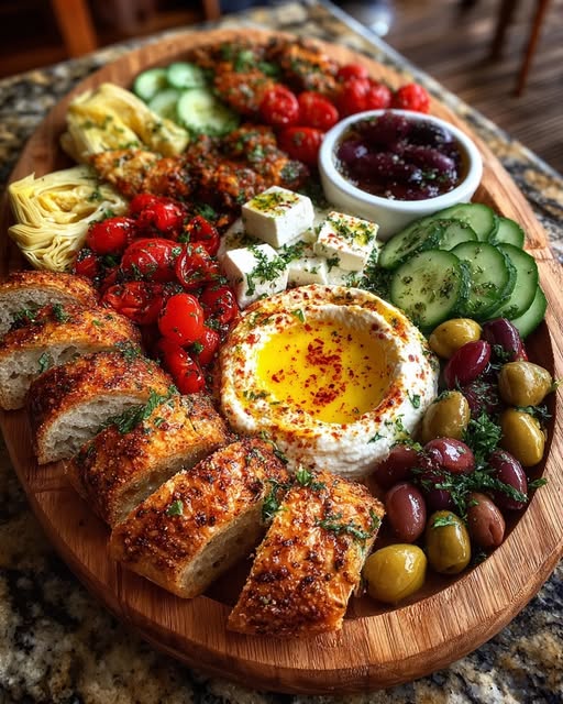 Mediterranean Tapas Board with Spicy Dips Recipe - Recipe Image
