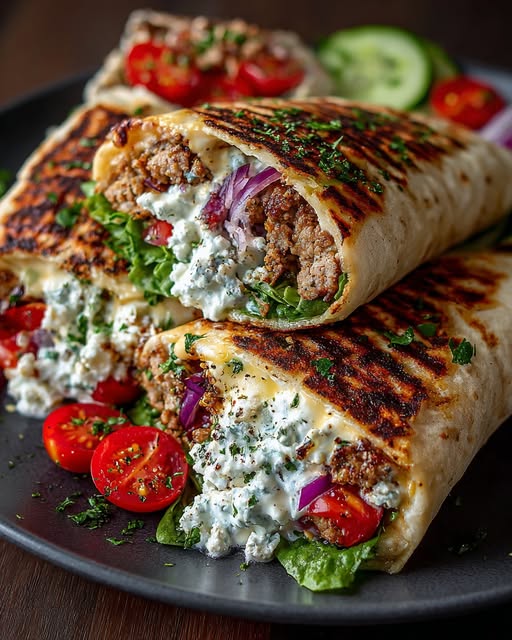 en Wrap with Creamy Hot Honey Feta Sauce Recipe
