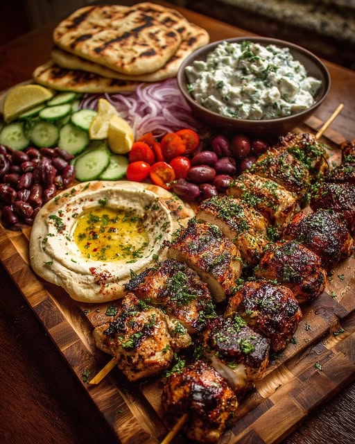 Greek Grilled Chicken Gyro Grazing Board Recipe