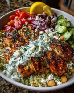 Home 4 Grilled Chicken Tzatziki Power Bowl Mediterranean Recipe